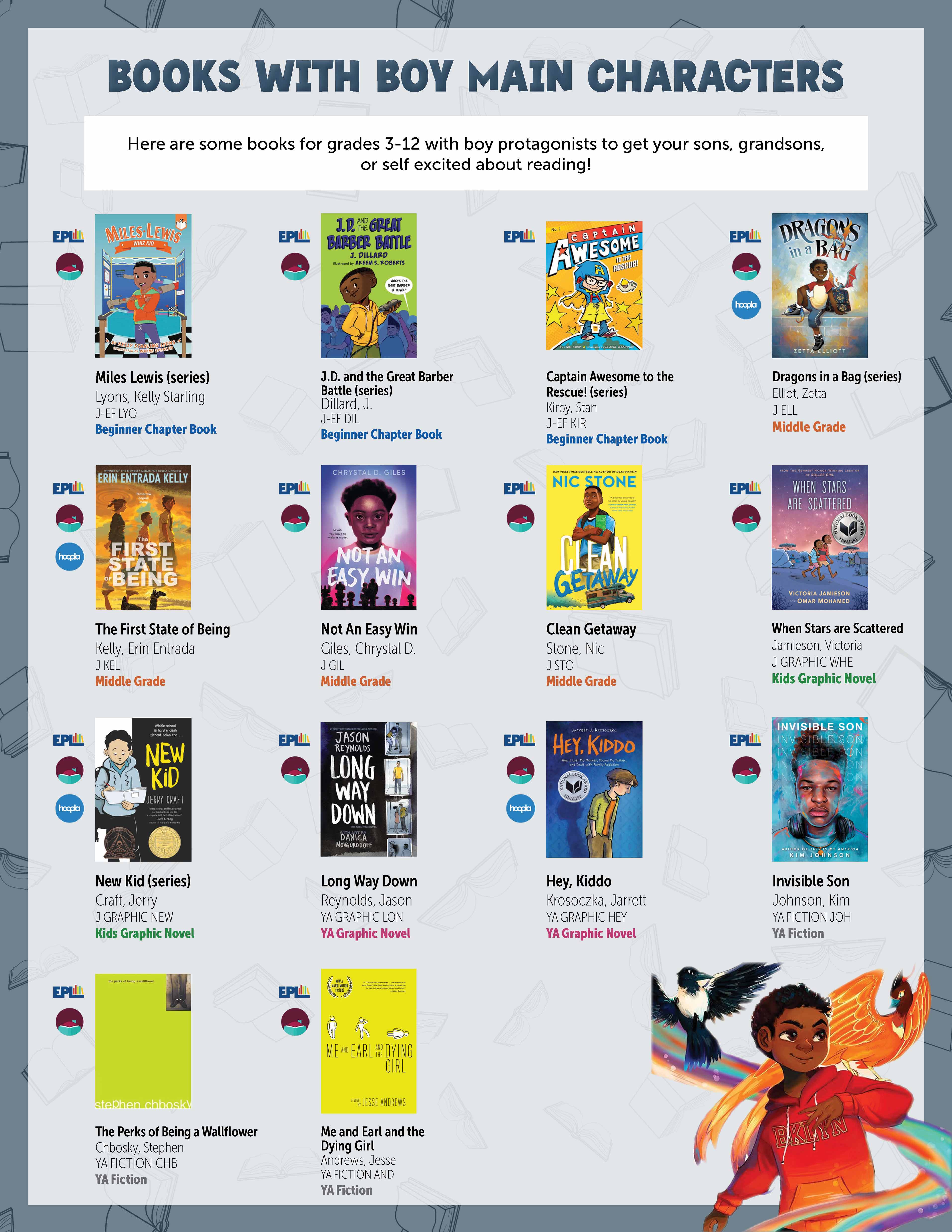 Books with Boy Main Characters Book List