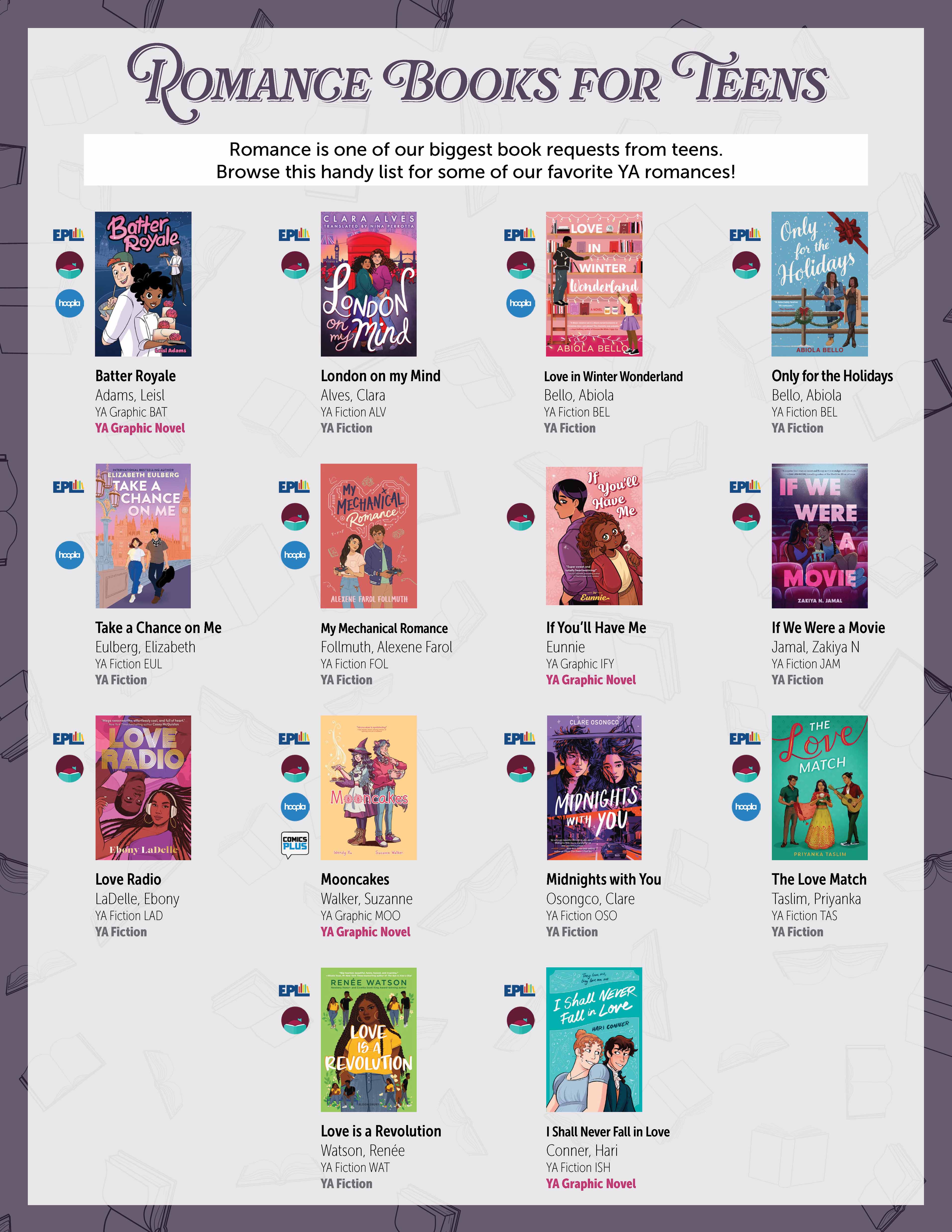 Romance Books for Teens booklist