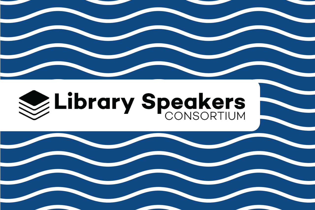 Library Speakers Consortium logo surrounded by blue waves