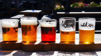 A flight of beers