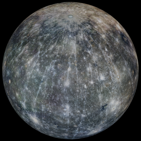 A telescopic image of the planet Mercury